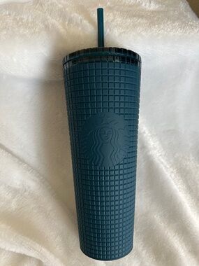 Starbucks Deep Blue Textured Tumbler with Straw